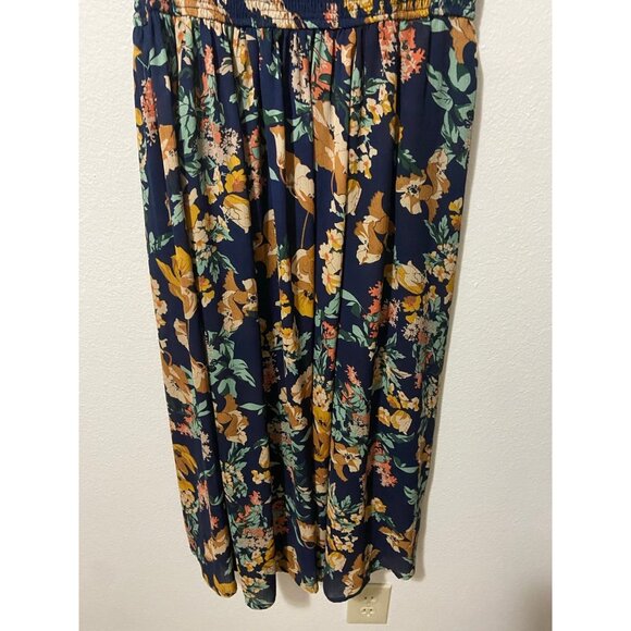 Wayward Fancies Eshakti Women's Navy Blue Floral Boho Midi Flutter Dress Large - Picture 5 of 9